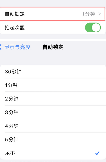 佳县苹果换屏维修分享无法调整iPhone自动锁屏的时间怎么办